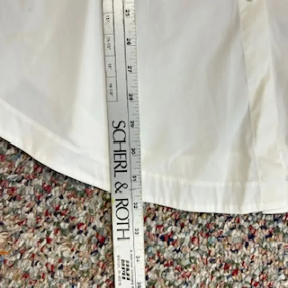 Lafayette 148 Women's White Cotton Sleeveless Fit & Flare Button Up Shirt Size 6 - Picture 11 of 11